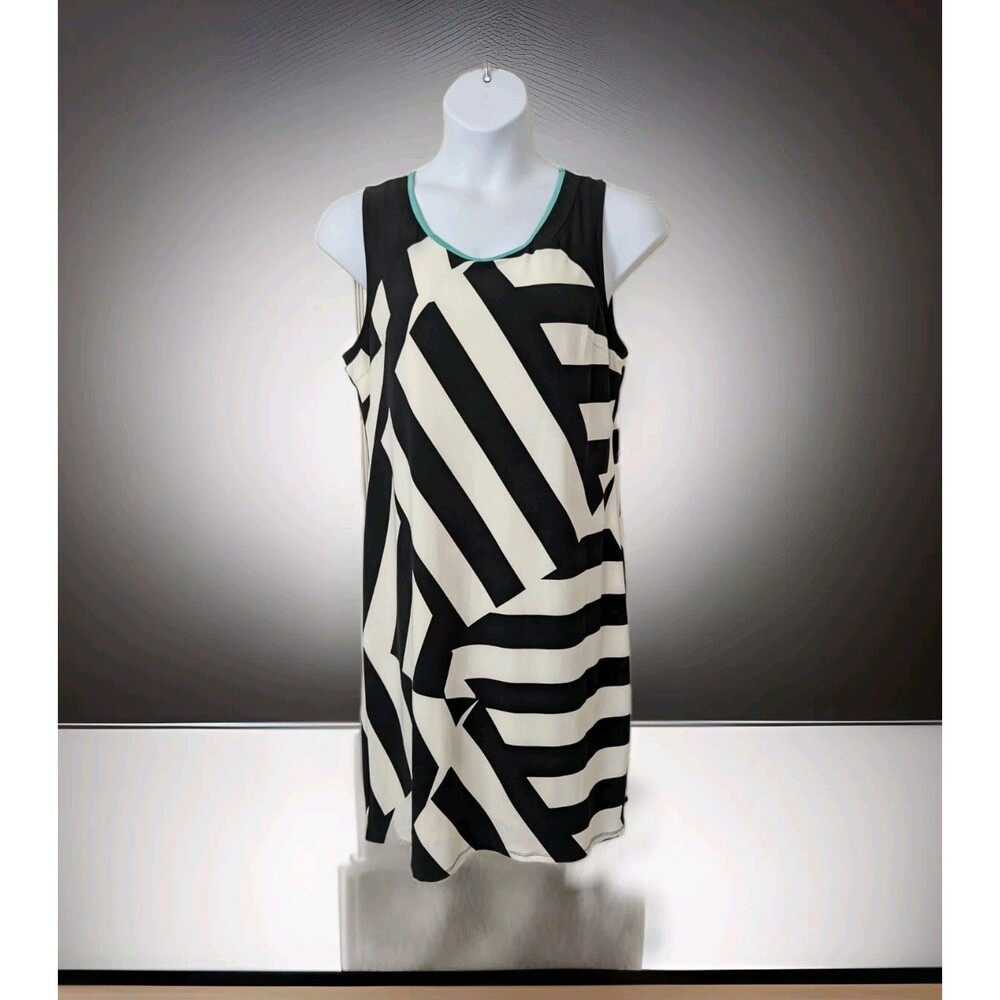 Worthington Women's sleeveless geometric print dress Size XL Black & White